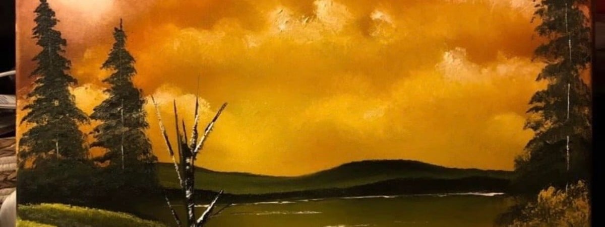 Oil Class: Red Sky Landscape