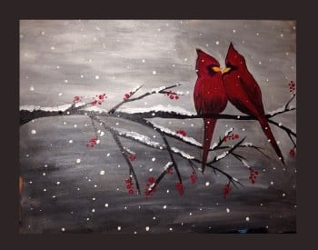 Cardinals in the Snow Paint & Sip Event