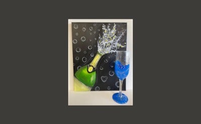 New Year’s Eve Party – Bubbly Painting & Set of Flutes with Champagne!
