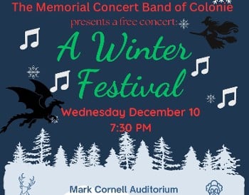 Memorial Concert Band of Colonie presents A Winter Festival, a free concert.