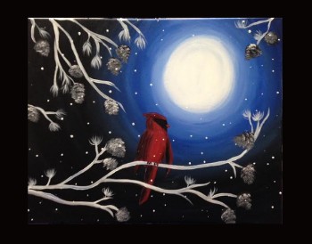 Winter Cardinal Paint & Sip Event