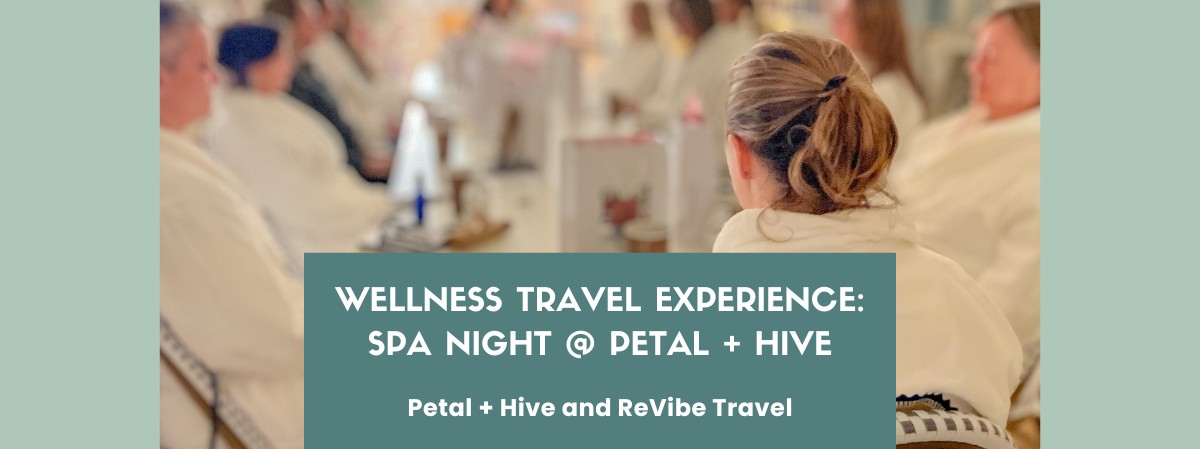 Women in white bathrobes at a spa event