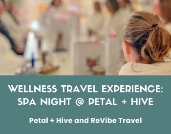 Women in white bathrobes at a spa event