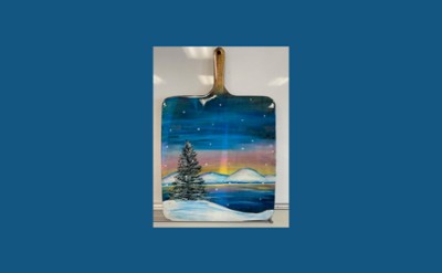 Winter Resin Charcuterie Board Paint, Pour, & Sip Event!