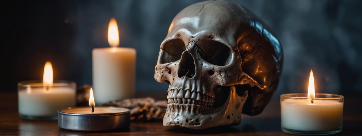 skull and candles