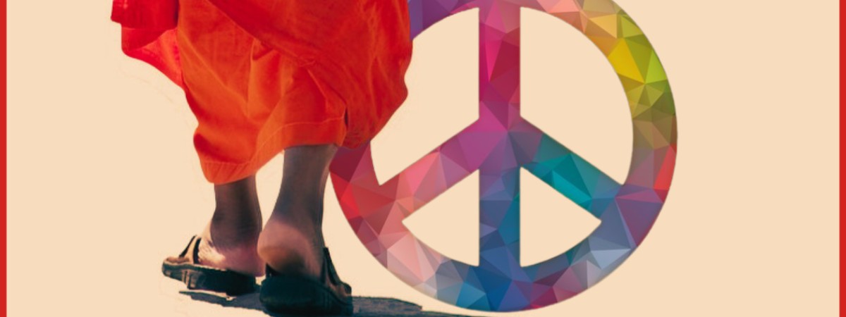 Buddhist Monk Walking for Peace