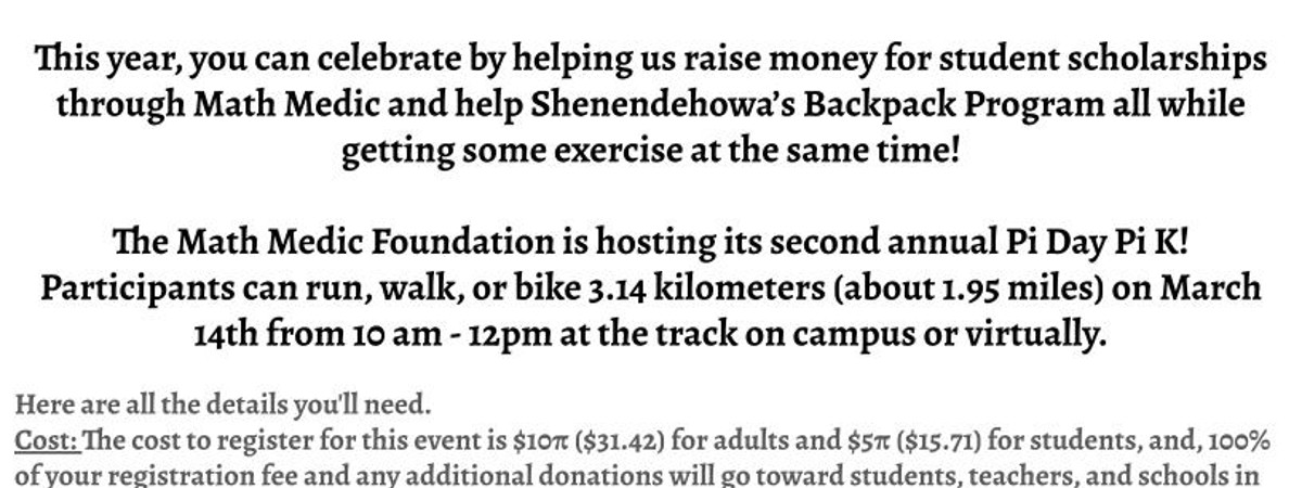 Math Medic's Pi Day Pi k Fundraiser