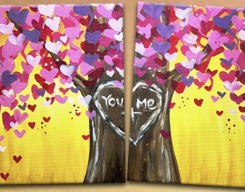 Paint Date, You + Me Heart Tree