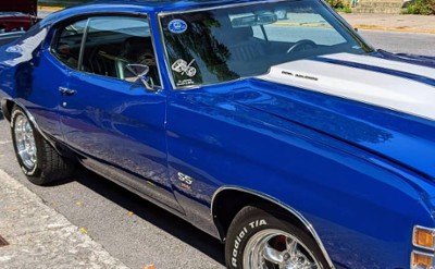 blue classic car