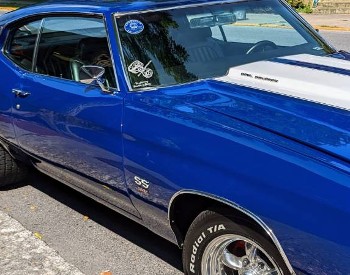 blue classic car