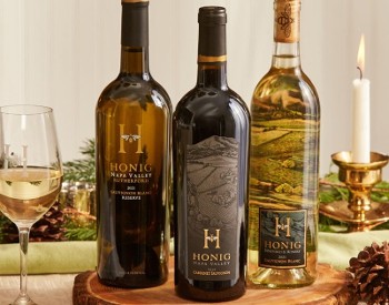 3 bottles of honig wine, 2 white wines and 1 red wine