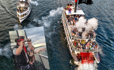 Minne Ha Ha Pirate Cruise Cannon Fire with Mohican