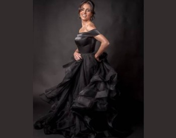 woman in black dress