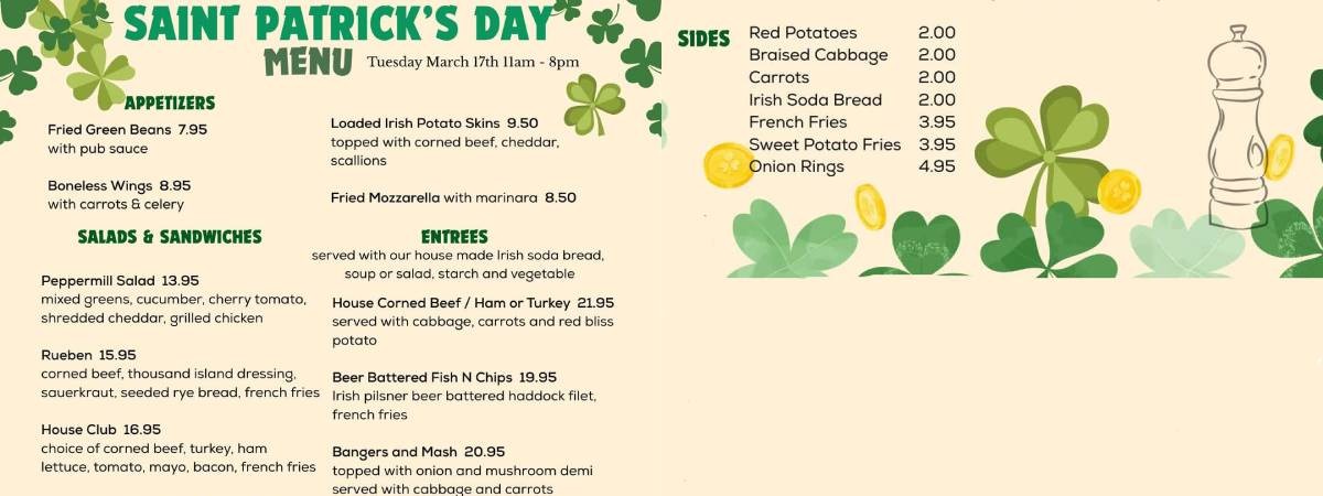 st patrick's day menu