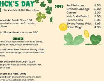 st patrick's day menu