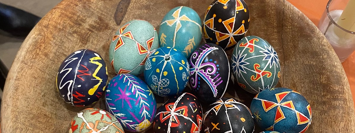 Photo of decorated eggs