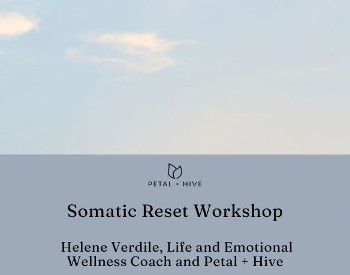 A sky scene with clouds and words naming the event