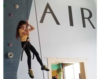 girl on a climbing rope