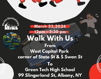 Walk with us flyer info on time date and sponsors