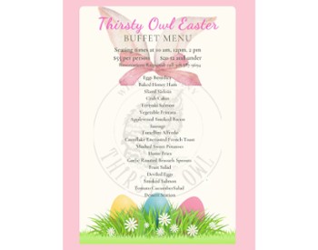 thirsty owl easter menu