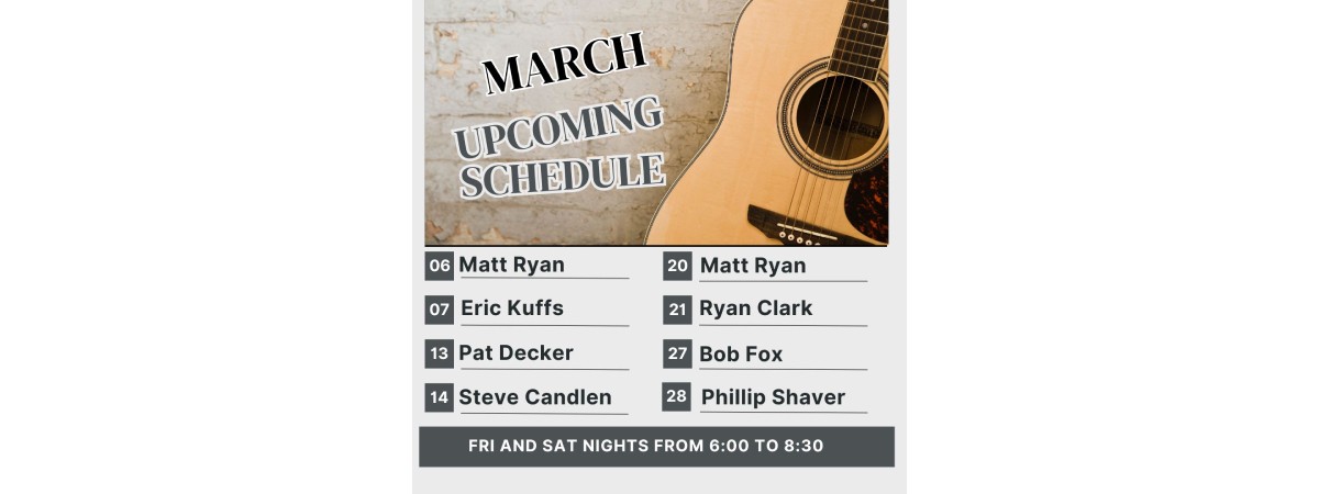 March music schedule