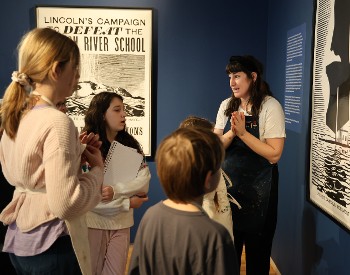 Learning about artwork at The Hyde Collection