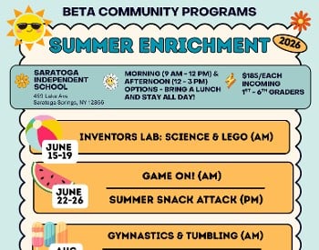 BeTa Summer Enrichment! Register online: https://tinyurl.com/ypffvf4k