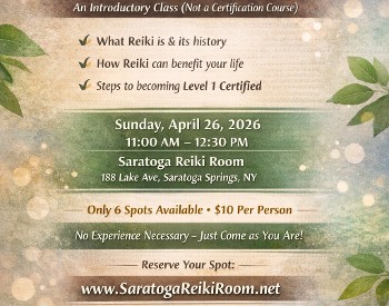 Reiki class at Saratoga Reiki Room hosted by Stacey Doltz, owner and Reiki Master