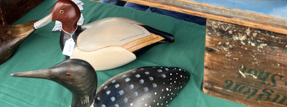 Local artisans display their duck decoys