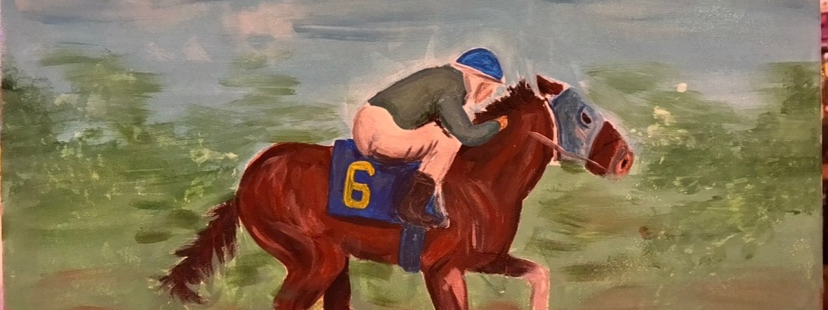 horse racer painting