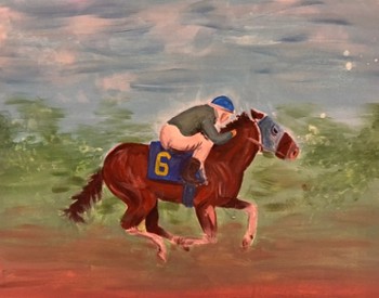 horse racer painting