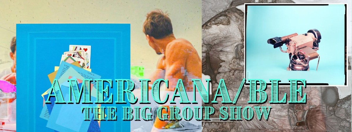 Photo collage of artworks shown at Americana/ble exhibition
