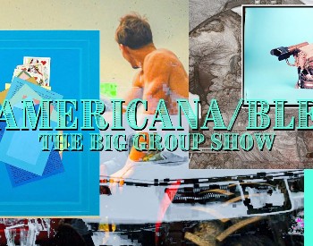 Photo collage of artworks shown at Americana/ble exhibition