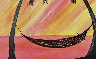 hammock on beach painting (cropped)