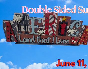 Double Sided Summer Shelf Sitter, patriotic and summer