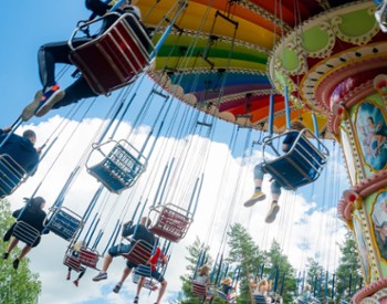 a spinning carnival ride