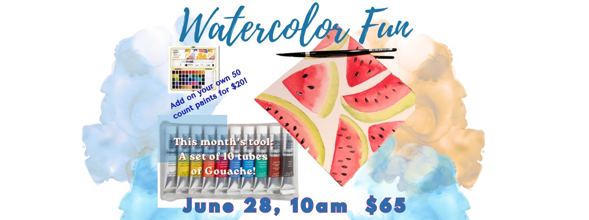 Watercolor Fun, paints and a watercolored Watermelon