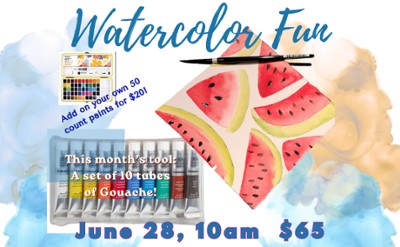 Watercolor Fun, paints and a watercolored Watermelon