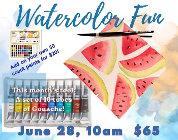 Watercolor Fun, paints and a watercolored Watermelon