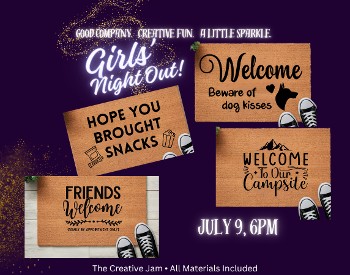 four welcome mats with sayings like "Hope your Brought Snacks" and "Welcome Beware of Dog Kisses'