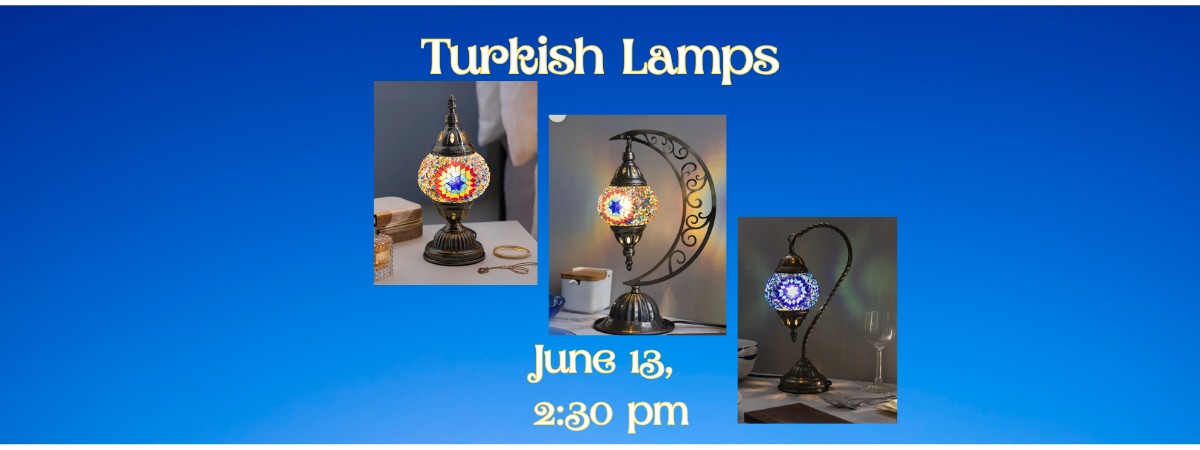 three tiled lamps