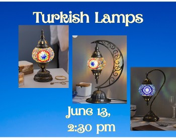 three tiled lamps