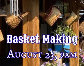 Porch with baskets hanging