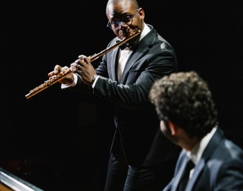 two musicians on stage