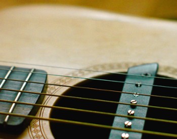an acoustic guitar