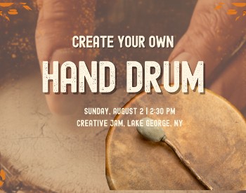 "Create Your Drum", hands and a drum in the background