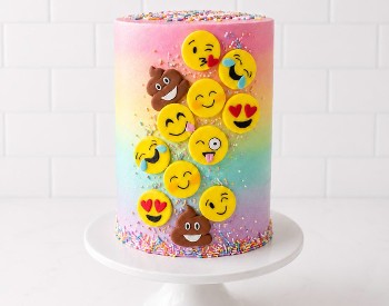 rainbow emoji cake