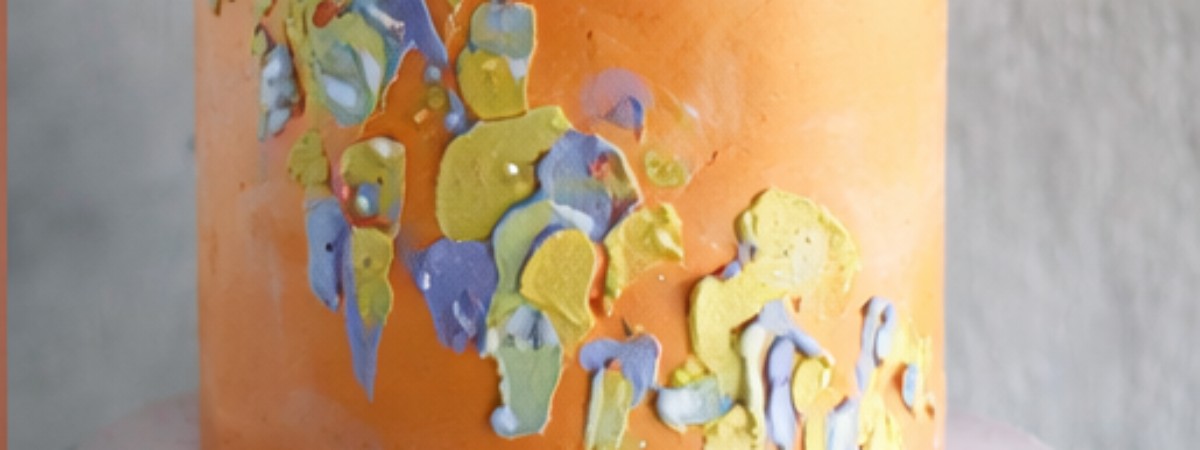 abstract palette painting cake inspiration