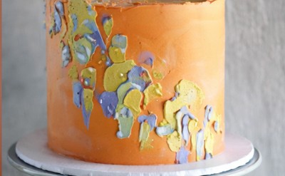 abstract palette painting cake inspiration