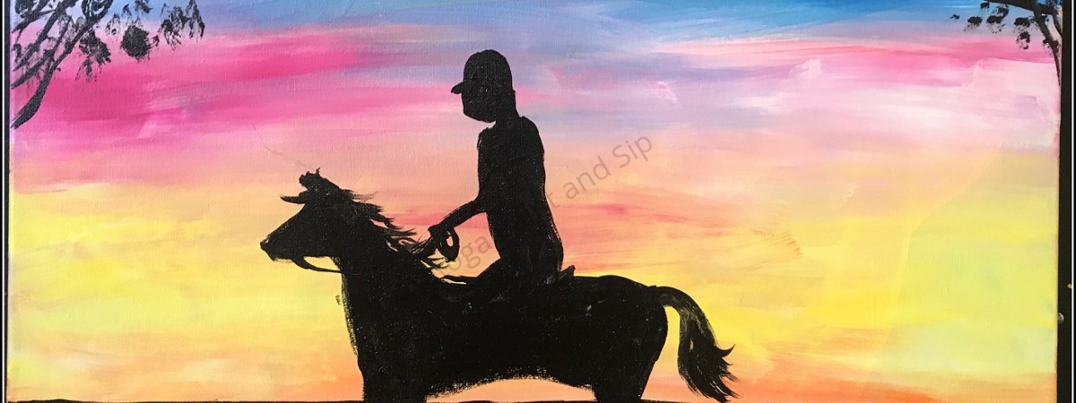 sunset ride painting